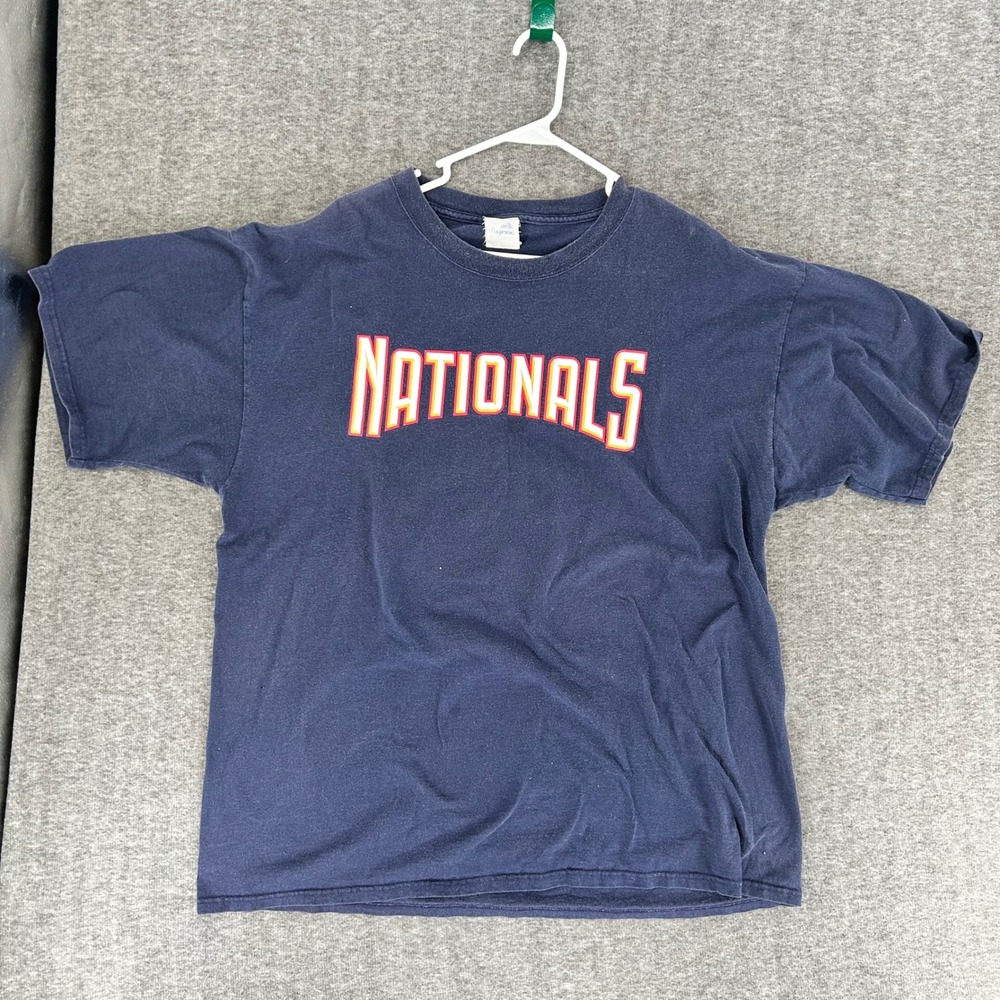 Majestic Washington Nationals Cristian Guzman 15 Navy Blue MLB T-Shirt Mens 2XL - Picture 1 of 8